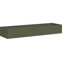 Jardinière Bac à fleurs vert olive 280x80x40 cm acier