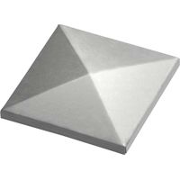 Couvre-poteau pyramidal 120 mm en acier brut – Protection contre corrosion – Montage par soudure directe – Finition mate brossée – Combi Arialdo