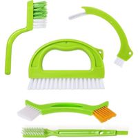 Brosse Pour Salle De Bains, Cuisine Et Le Ménage, Joint Brosse Pour Nettoyage Sol Fenêtre Moisissure,Brosse pour Joints de Carrelage(5 Pinceaux Inclus)vert