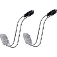 BRAVIX 2 Pièces Crochets De Voiture Bling, Multifonctionnel Bling Acier Inoxydable Crochet De Siège Auto Universel, Pour Organisateur Siège Arrière Voiture Pour Crochet Support Sac à Main(Blanc)
