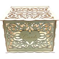 Boîte à enveloppes de mariage en bois, motif floral ajouré, boîte à faire soi-même pour cartes d'invitation, fournitures de mariage