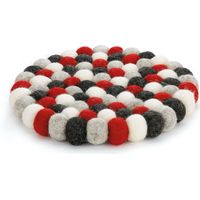 Cilio Lana Grigio Topfuntersetzer, Durchmesser 21 cm, Schafwolle, rot