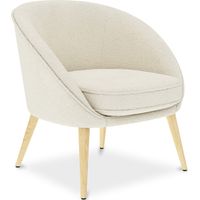 Poltrona con Braccioli - Rivestita in Tessuto Bouclé - Pimba Bianco