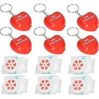 Confezione da 6 maschere di primo soccorso per la rianimazione cardiopolmonare, con valvola unidirezionale, portachiavi tascabile portatile per adulti e bambini