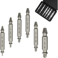 6 Pieces Damaged Screw Extractor HSS 4341 Screw Extractor Set for Damaged Bolts or Screws (Silver)