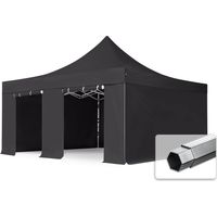 TOOLPORT 5x5 m Tente pliante - Alu, anti-feu, noir