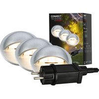 CONNECT TO SHINE Starterset Teak mit 3er Set LED Bodeneinbaustrahler, IP65
