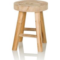 Holzhocker / Sitzhocker RUSTIKO W Paulownia-Holz hjh LIVING