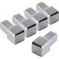 Dalsys Endstück für Fliesenschiene Quadratprofil Edelstahl, Fliesenprofil - Gebürstet 8mm, 5 Stück