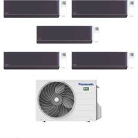 Panasonic Climatizzatore Penta Split Etherea Dark 9+9+12+12+12 con CU-5Z90TBE Inverter R-32 Wi-Fi Classe A++