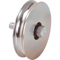 Metalideal Roue simple gorge ronde en Inox - Pour rail 20 mm - Diamètre 100 mm