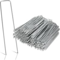 150tlg Heringe Erdanker Bodenanker 150x25mm Ø2.8mm, Stahl verzinkt, für Vliese, Zäune, Zelte, Angeschrägte Enden