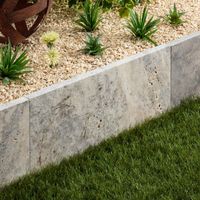 Bordure de jardin Travertin Gris Silver 61x33x3 cm (à l'unité) - RO'MA NATURE