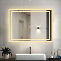Badezimmer Spiegel mit Beleuchtung LED Badspiegel mit 3 Lichtfarbe Dimmbar Beschlagfrei Speicherfunktion 80x60cm