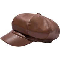Newsboy Caps for Women, PU Leather Cabbie Painter Hat Gatsby Ivy Beret Cap