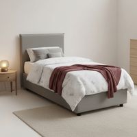 Dmora - Cama individual Dbacchi, Cama contenedor con revestimiento de tela, 100% Made in Italy, Apertura frontal, adecuado para colchón Cm 80x200, Gris
