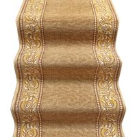 Coureur d'escalier Antidérapant Bordé Entrée Couloir Pas Cuisine Style Baroque Beige - 67x450 cm