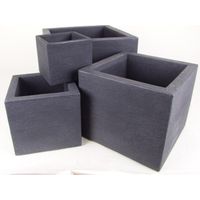 4er Set Pflanzkübel "Kubus" Übertöpfe Blumentopf 50cm Kunststoff