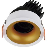 Plafonnier encastré tilt VIP1 Round Convex Corte de fase L,C LED COB 15.60W 1940lm(1601lm) CRI90 2700K 38º Blanc Or