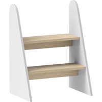 Taburete para Niños de 2 Peldaños Torre de Aprendizaje para Niños de +3 Años para Baño Cocina Librería Dormitorio Blanco