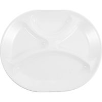 Assiette à quatre compartiments en mélamine, assiette plate, plat à compartiments pour la maison-31X25.5X2CM-White