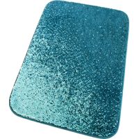 Tappeto Bagno Camera Scendiletto Doccia Vasca Antiscivolo Assorbente Shaggy Soffice IBISCO A Blu - 50x80 cm