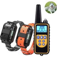 Collar de adiestramiento para 2 perros – Recargable – Resistente al agua IP67 – Alcance de 800 m – 99 niveles de estimulación eléctrica, vibración y sonido