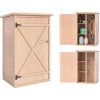 Armario de JardĂn para Exterior para Herramientas con 2 Estantes Techo Asfáltico 75x56x115cm Natural