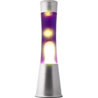 ITotal XL1797 Lampe à Lave 30 cm avec Base Argentée, Liquide Violet et Cire Jaune