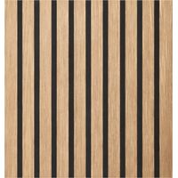 Paneles acústicos de pared con lamas efecto roble, fonoabsorbentes, juego de 12 unidades, 60x60 cm, para uso doméstico y de oficina - Divina Home
