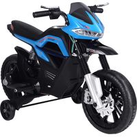 Moto ElĂ©ctrica Infantil Moto de Juguete Niños +3 Años BaterĂa 6V con Luces y MĂşsica 105x52,3x62,3cm Azul