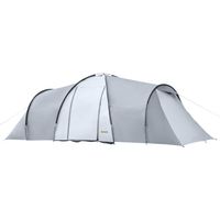 Tienda de campaña familiar 4-6 personas 2 ventanas bolsa transporte impermeable anti-UV 590x245x193cm gris