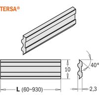 795.180.10 Satz Von 2 Messer - System TERSA - 180x10x2,3mm HPS