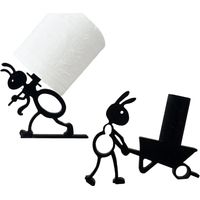 2-Piece Ant-Shaped Toilet Paper Holder, Funny Ant Wheelbarrow Toilet Paper Holder