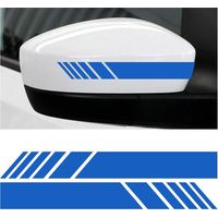 CCYKXA 2 PCS Autocollant Réfléchissant pour Rétroviseur de Voiture, Rétroviseur Autocollant de Voiture Bande Réfléchissante, Autocollant Personnalisés Autocollants Bande Latérale Voiture(Bleu)