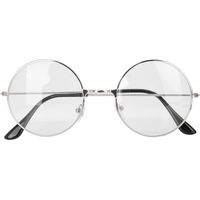 Lunettes de vue vintage argentées, monture métal, verres transparents, unisexe homme femme, style rétro.