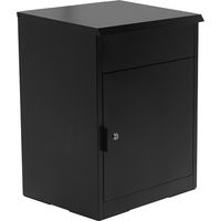 Lockable Parcel Drop Box 58cm Small Secure Outdoor Metal Delivery Box Black