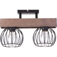 Plafonnier loft Milan noir double E27 cage métal Sigma