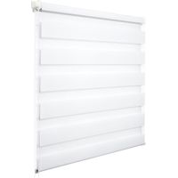 WOLTU Doppelrollo Klemmfix ohne Bohren, Duo Rollo Zebrarollo Fensterrollo Klemmrollo Seitenzugrollo Easyfix lichtdurchlässig und verdunkelnd Rollos für Fenster und Tür, Weiß 105x130 cm (BxH)