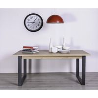 Table extensible 180x90 cm chêne naturel avec pieds en métal peint - Sanremo