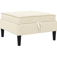 Sofa-Hocker mit Stauraum Creme Samt vidaXL