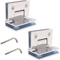 ZOLGINAH Ensemble de 2 charnières de porte en verre sans cadre , charnière de porte de douche, panneau de verre monté, panneau de verre approprié de 8-12 mm, porte 80-100cm, ouverture à 90 degrés