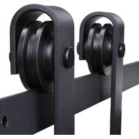 Kit de rails coulissants pour portes coulissantes, charge max. 100 kg, métal, noir, 2 m