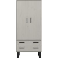 2 Door, 2 Drawer Wardrobe Grey Wax Finish