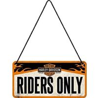 Nostalgic-Art Targa da Appendere Harley-Davidson – Riders Only – Regalo per Amanti di Moto, in Metallo, Decorazione con Design Vintage, 10 x 20 cm