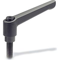 Ganter Norme Elements levier de serrage reglable avec filetage Vis, 1 piece, noir/strukturmatt, GN 300-78 de M8-50 SW