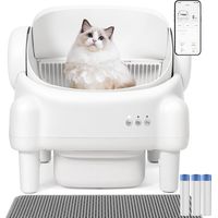 Litière chat autonettoyante capacité maximale de 76l, bac à litière pour chat alerte intelligente via contrôle app, surveillance santé, capteur infrarouge, adapté à de nombreux types de litière, avec