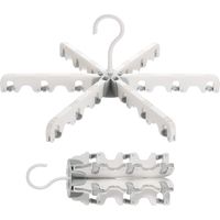 Heavy Duty Plastic Hangers, 18 Lined Garment Racks. Non-slip. Space saving, 360° swivel hook, suitable for towels, clothes, etc. Grey White