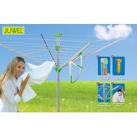 Séchoir parapluie Novaplus 600 Lift – Réglage automatique de hauteur – 51 m de corde à linge – 8 porte-manteaux inclus – Juwel