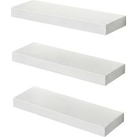 Levede Floating Shelf Wall Storage Screw Mounted Rustic Home Decor 3 PCS White
